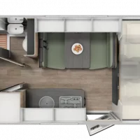 Wohnmobil Sunlight A68 Alkoven Ansicht Innenbereich